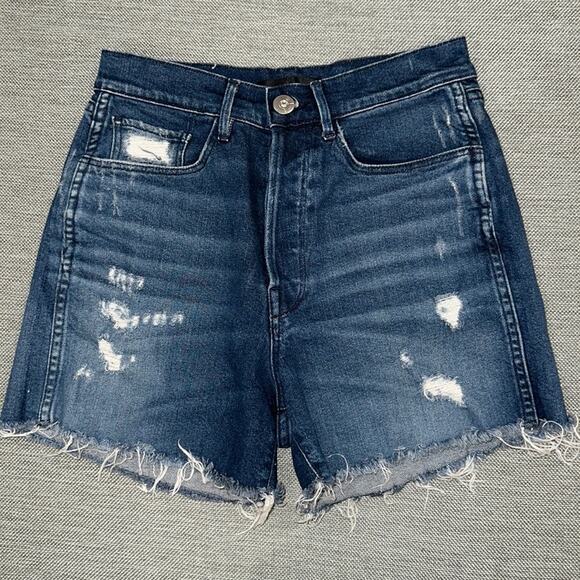 3 x 1 made here distressed high waisted denim shorts size 25 - Picture 1 of 7